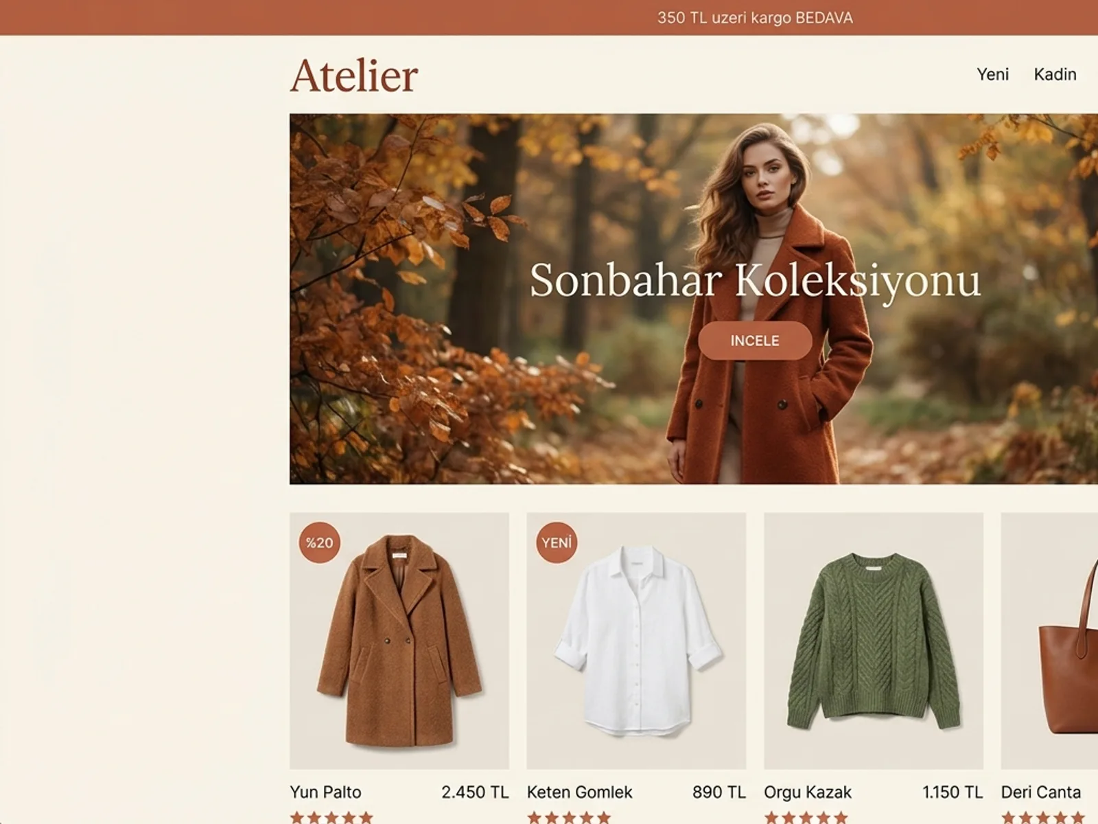 Atelier — moda mağazası tasarımı
